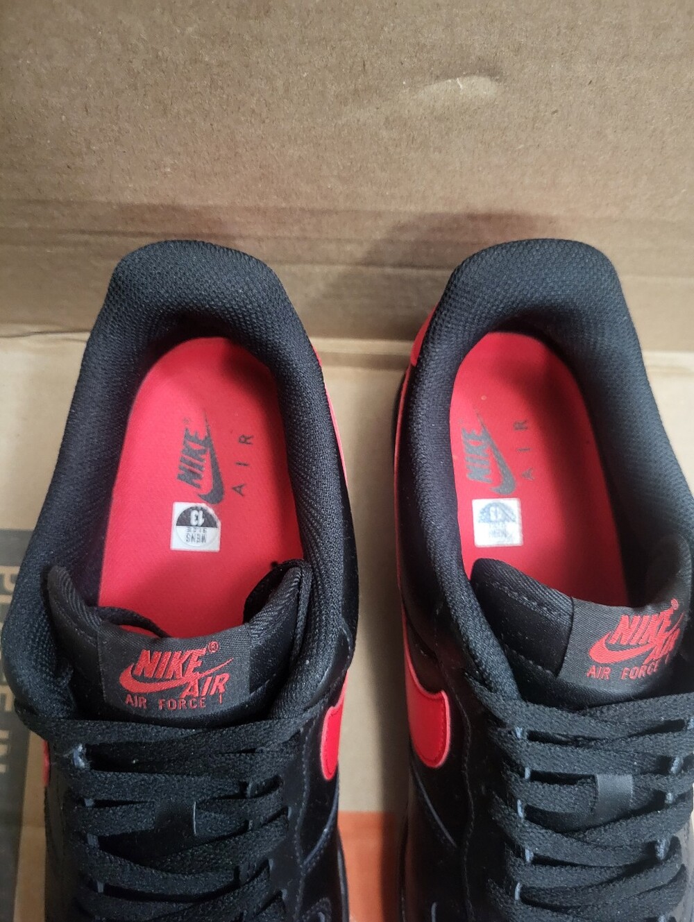 Nike Air Force 1 '07 Black/Red/Bred Men Size 13 - Picture 7 of 15